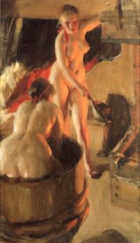 安德斯 左恩 Women bathing in the sauna 安德斯 左恩 Women bathing in the sauna